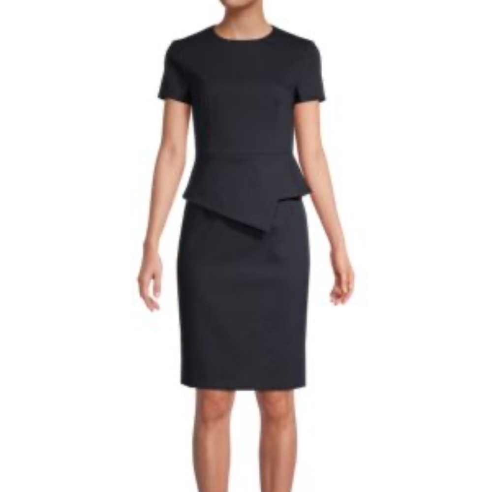 Ted baker black asymmetrical dress size 2 but fits size 4 or small/medium
